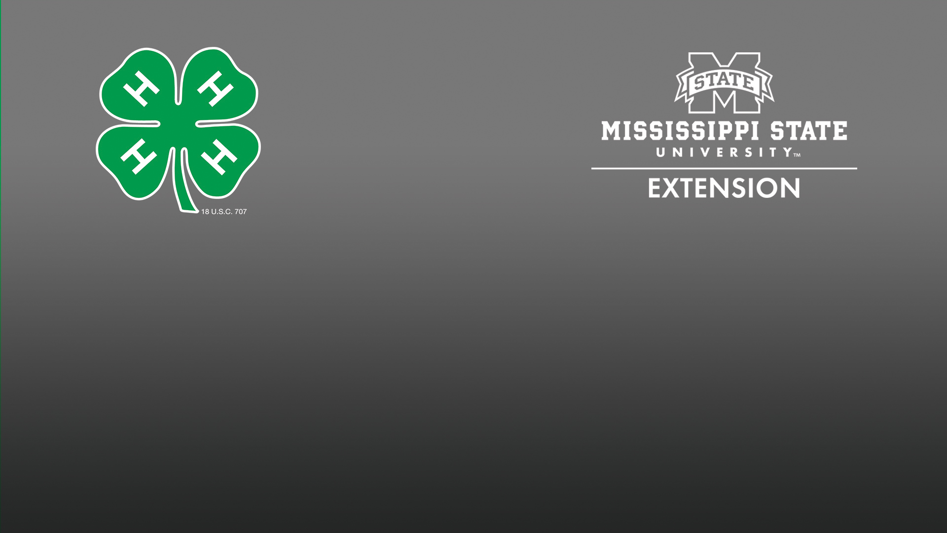 Gray gradient background with 4-H and Extension logos.